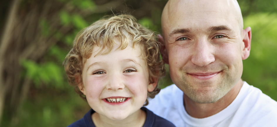 Father and Son Portrait Outdoors